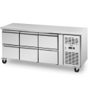 Stół chłodniczy gastronomiczny na kółkach 6 szuflad 410 l 179 x 70 x 85 cm Royal Catering
