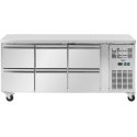 Stół chłodniczy gastronomiczny na kółkach 6 szuflad 410 l 179 x 70 x 85 cm Royal Catering
