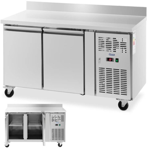 Stół chłodniczy gastronomiczny z rantem na kółkach 2 komory 260 l 136x70x95 cm Royal Catering