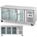 Stół chłodniczy na kółkach 3 drzwiowy przeszklony 410 l 179.5 x 73 x 85 cm Royal Catering