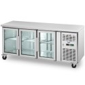 Stół chłodniczy na kółkach 3 drzwiowy przeszklony 410 l 179.5 x 73 x 85 cm Royal Catering