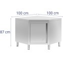 Szafa gastronomiczna narożna STAL 100 x 100 x 87 cm Royal Catering