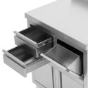 Szafka pod ekspres do kawy z rantem 2 szuflady pojemnik STAL 60x82x95 cm Royal Catering