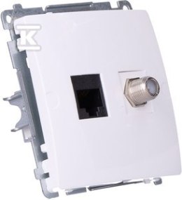 GN.ANTENOWE F+RJ45 K.6 BIAŁY BASIC KONTAKT-SIMON
