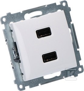 ŁADOWARKA 2XUSB 2.1A, 5V BIAŁA SIMON54 KONTAKT-SIMON