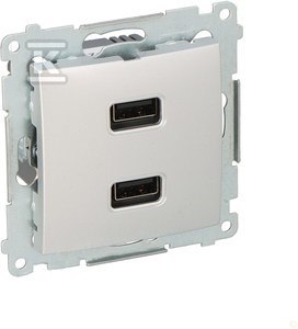 ŁADOWARKA 2XUSB 2.1A, 5V SREBRNY SIMON5 KONTAKT-SIMON