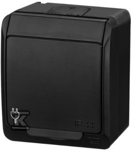 GN.1-KR.2P+Z N/T IP44 CZARNY HERMES ELEKTRO-PLAST NASIELSK