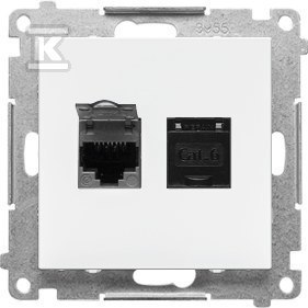 GN.2-KR.KOM.RJ45 K.6 P.BIAŁY MAT SIMON5 KONTAKT-SIMON