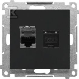 GN.2-KR.KOM.RJ45 K.6 P. CZARNY M.SIMON55 KONTAKT-SIMON