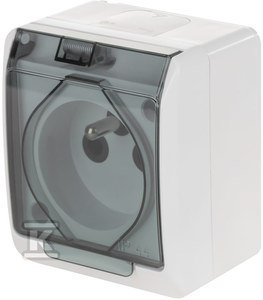 GN.2P+Z N/T IP44 BIAŁE KL.DYMNA HERMES ELEKTRO-PLAST NASIELSK