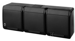 GN.3-KR.3X2P+Z N/T IP44 CZARNY HERMES ELEKTRO-PLAST NASIELSK