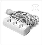PRZEDŁ.3GN Z/U 1,5M BIAŁY 3X1MM2 IRNA