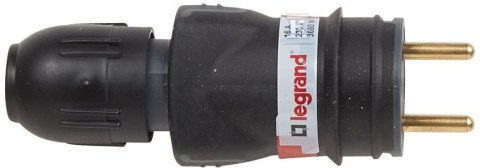 WTYCZKA 2P+Z 16A IP44 CZARNA GUMA+DŁAW. LEGRAND