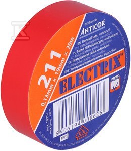 TAŚMA IZOL.19X20 CZERWONA ELECTRIC 211P ANTICOR