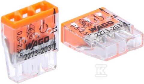 ZŁ.INST.3X2.5MM2 PRZEZR/POMAR.OPK=100SZ WAGO