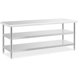 Stół do kuchni z 2 półkami stalowy nierdzewny 200 x 70cm Royal Catering