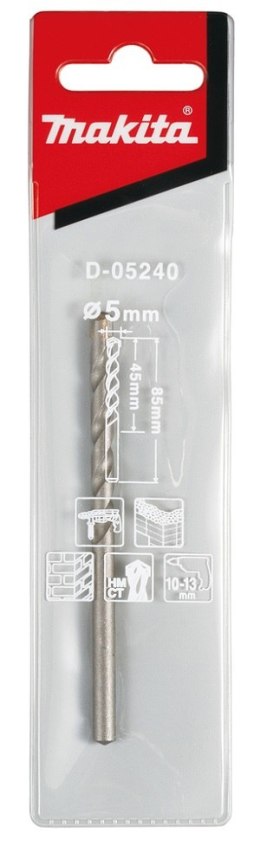 WIERTŁO DO BETONU 5,0x85mm ECONOMY MAKITA MAKITA