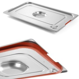 Pokrywka do pojemnika GN Profi Line z uszczelką silikonową i wycięciem na uchwyty GN1/3 325x176mm stal - Hendi 804339 Hendi