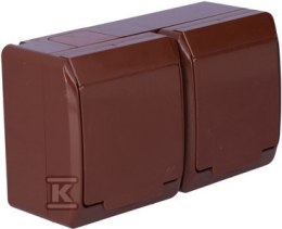 GN.2X2P+Z SCHUKO N/T IP44 BRĄZ HERMES ELEKTRO-PLAST NASIELSK