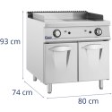 Grill gazowy podwójny gładki ryflowany z szafką wolnostojący 12 kW Royal Catering