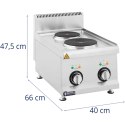 Kuchnia elektryczna nastawna z okapem 2 pola grzewcze 4.6 kW 400 V Royal Catering