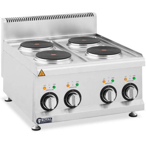 Kuchnia elektryczna nastawna z okapem 4 pola grzewcze śr. 19 cm 8 kW 400 V Royal Catering