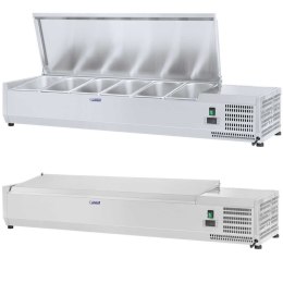 Nadstawa chłodnicza ze stalową pokrywą 6x GN1/4 140cm Royal Catering