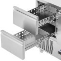 Stół chłodniczy 1 komora 2 szuflady na kółkach 240 l 90 x 70 x 95 cm Royal Catering