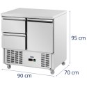 Stół chłodniczy 1 komora 2 szuflady na kółkach 240 l 90 x 70 x 95 cm Royal Catering