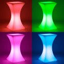 Stolik barowy klubowy kwadratowy podświetlany RGBW LED 60 x 60 x 110 cm Royal Catering