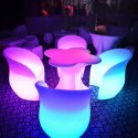 Stolik barowy klubowy podświetlany RGBW LED 80 x 80 x 110 cm Royal Catering