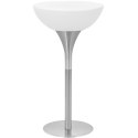 Stolik barowy klubowy podświetlany na baterie RGBW LED śr. 60 x 107 cm - biały okrągły Royal Catering