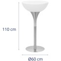 Stolik barowy klubowy podświetlany na baterie RGBW LED śr. 60 x 107 cm - biały okrągły Royal Catering