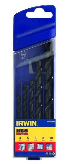 ZESTAW WIERTEŁ DO METALU (5szt.) 4-10mm NWKa HSS-PRO DIN 338 IRWIN IRWIN