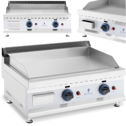 Grill gazowy podwójny gładki nastawny nierdzewny na gaz ziemny 2x 3.1 kW 0.02 bar 60 x 40 cm Royal Catering