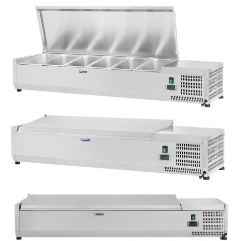 Nadstawa chłodnicza ze stalową pokrywą 6x GN1/3 140cm Royal Catering