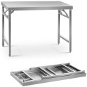 Stół ze stali nierdzewnej laboratoryjny składany 120 x 70 cm Royal Catering