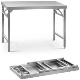 Stół ze stali nierdzewnej laboratoryjny składany 120 x 70 cm Royal Catering