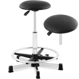 Taboret krzesło robocze warsztatowe z podnóżkiem 120 kg 530-800 mm czarne FROMMSTARCK
