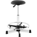 Taboret krzesło robocze warsztatowe z podnóżkiem 120 kg 530-800 mm czarne FROMMSTARCK