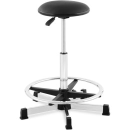 Taboret krzesło robocze warsztatowe z podnóżkiem 120 kg 530-800 mm czarne FROMMSTARCK