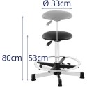 Taboret krzesło robocze warsztatowe z podnóżkiem 120 kg 530-800 mm czarne FROMMSTARCK