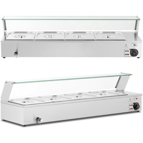 Bemar podgrzewacz do potraw bufet grzewczy z osłoną 4 x GN 1/2 2000 W Royal Catering