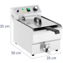 Frytownica elektryczna nastawna z kranem spustowym 230 V 3000 W 9 l Royal Catering