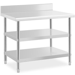 Stół blat roboczy stalowy nierdzewny przyścienny z rantem 2 półki 100x70cm Royal Catering