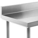 Stół blat roboczy stalowy nierdzewny przyścienny z rantem i półką 150x60cm Royal Catering