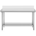 Stół blat roboczy stalowy nierdzewny przyścienny z rantem i półką 150x60cm Royal Catering