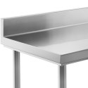Stół blat roboczy stalowy nierdzewny przyścienny z rantem i półką 200x60cm Royal Catering