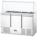 Stół chłodniczy sałatkowy 3-drzwiowy z nadstawą szklaną 8x GN 368 l Royal Catering