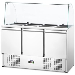 Stół chłodniczy sałatkowy 3-drzwiowy z nadstawą szklaną 8x GN 368 l Royal Catering